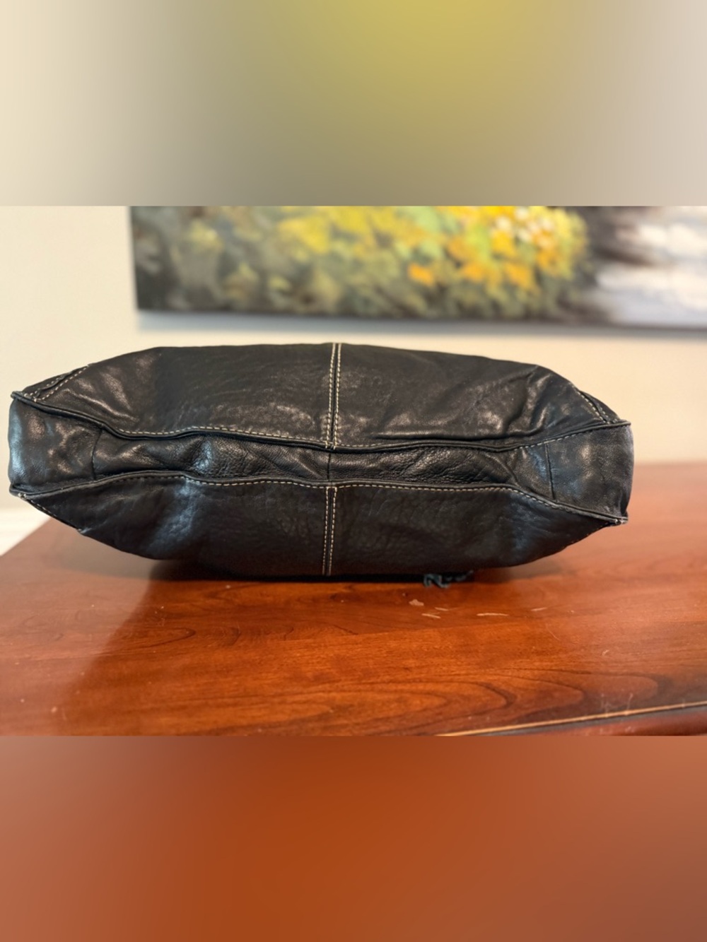 Vintage Liz Claiborne Genuine Leather Bucket Bag • Drawstring Tassel • Slouchy - Picture 5 of 16